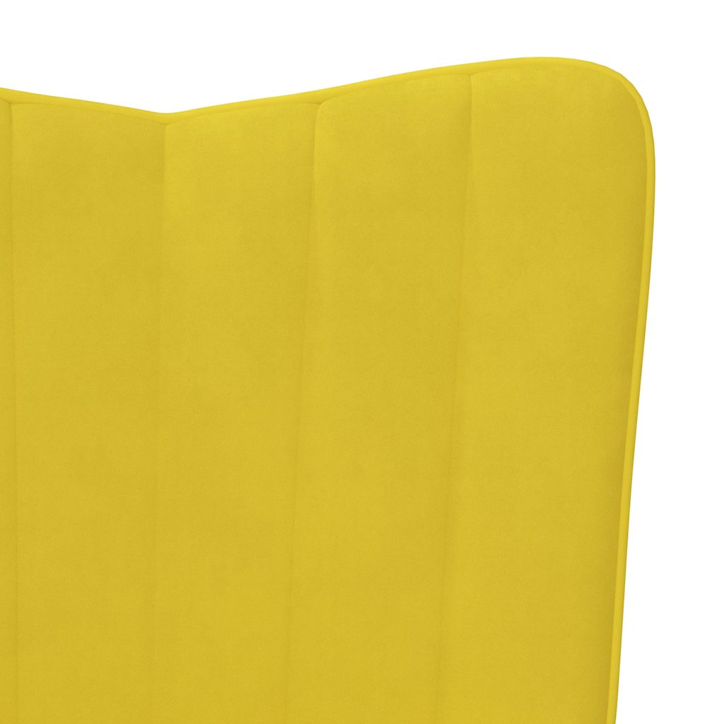 Chaise à bascule avec repose-pied Jaune moutarde Velours - XIOS