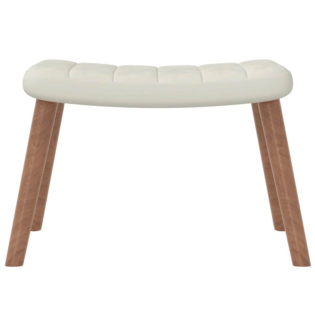 Chaise à bascule avec repose-pied Blanc crème Velours - XIOS