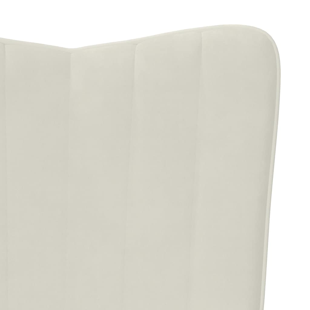 Chaise à bascule avec repose-pied Blanc crème Velours - XIOS