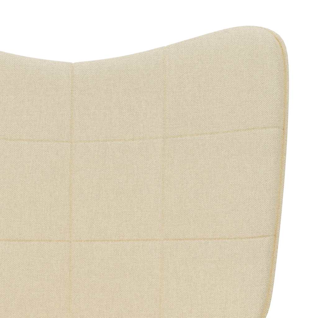 Chaise de relaxation avec tabouret Crème Tissu - XIOS