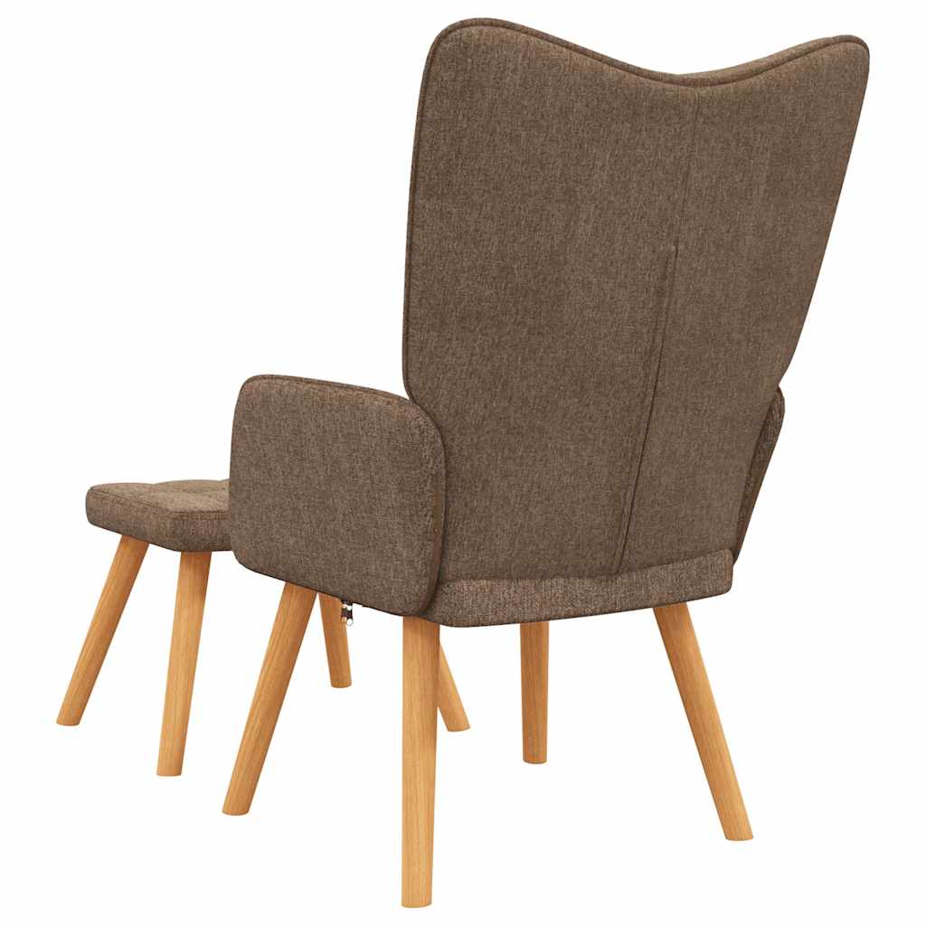 Chaise de relaxation avec tabouret Marron Tissu - XIOS