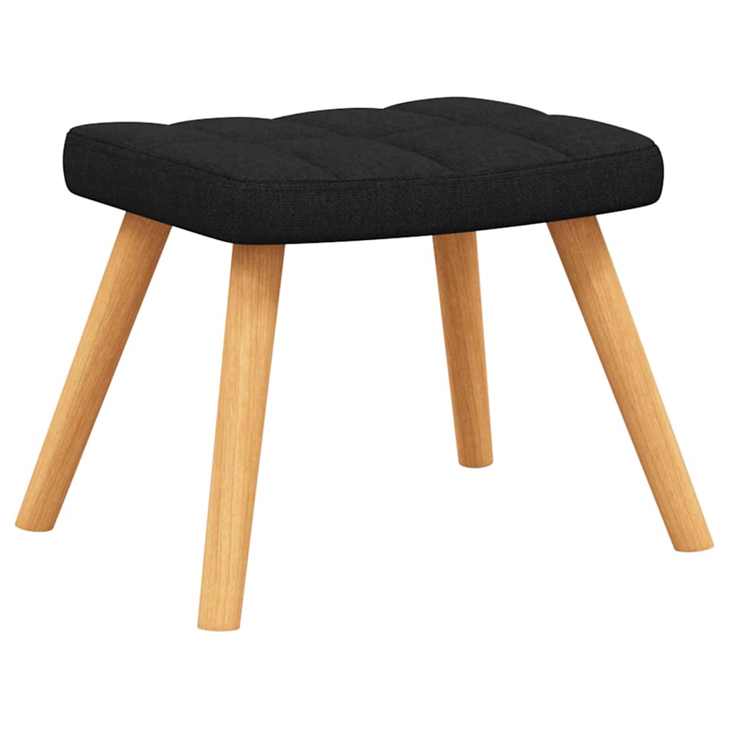 Chaise de relaxation avec tabouret Noir Tissu - XIOS
