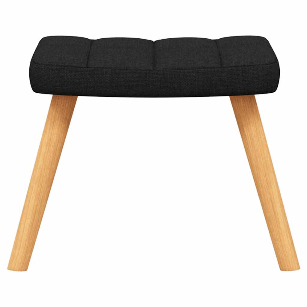 Chaise de relaxation avec tabouret Noir Tissu - XIOS
