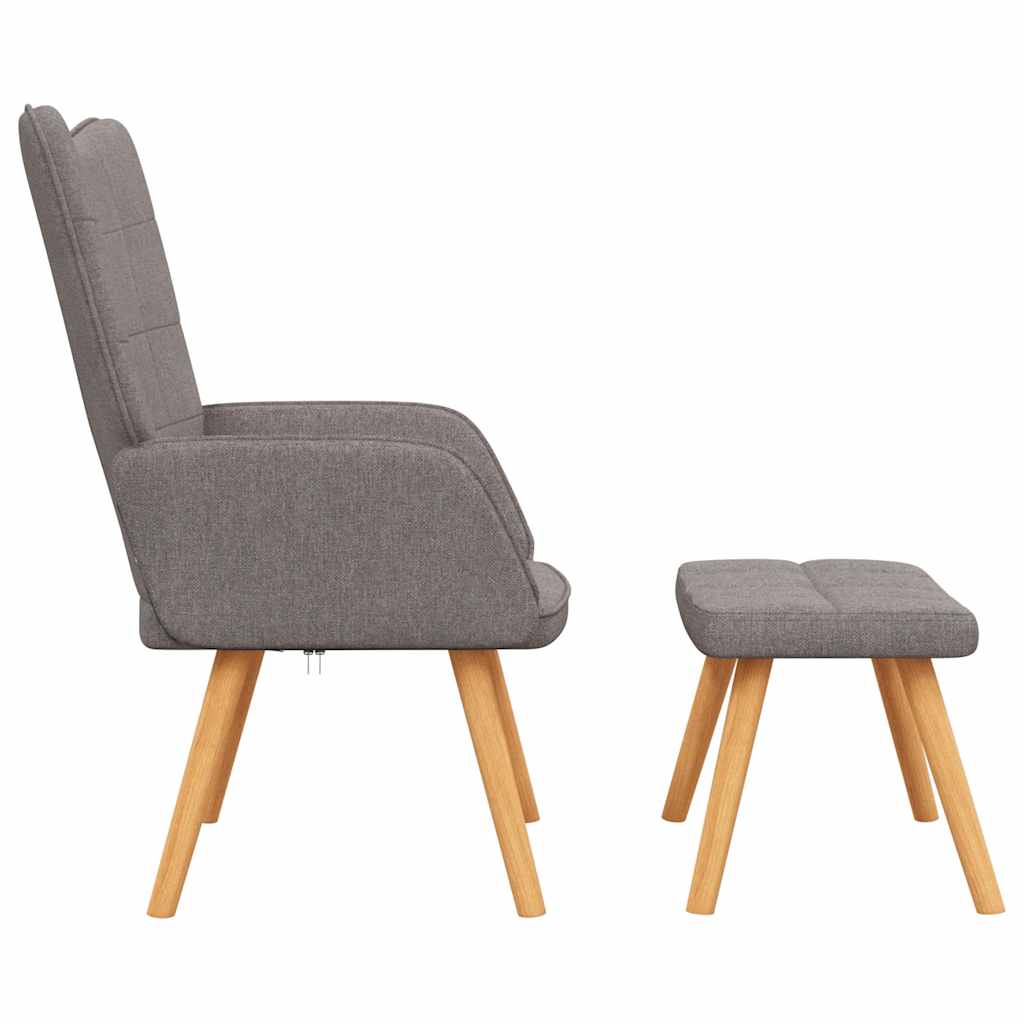 Chaise de relaxation avec tabouret Taupe Tissu - XIOS
