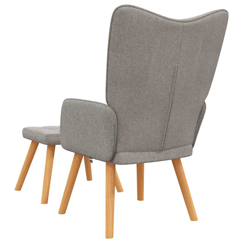 Chaise de relaxation avec tabouret Taupe Tissu - XIOS