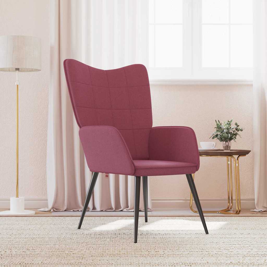 Chaise de relaxation Rouge bordeaux Tissu - XIOS