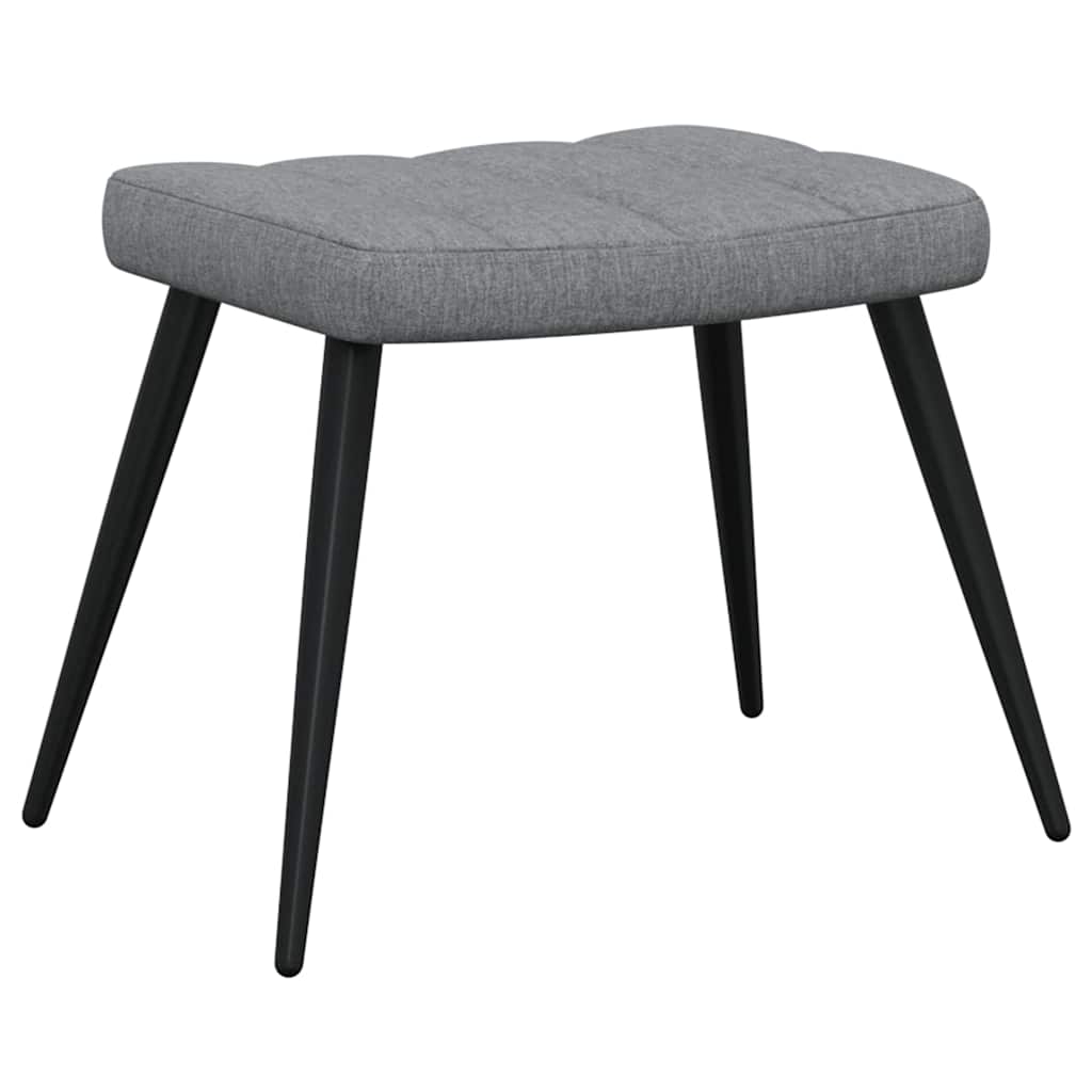 Chaise de relaxation avec tabouret Gris clair Tissu - XIOS