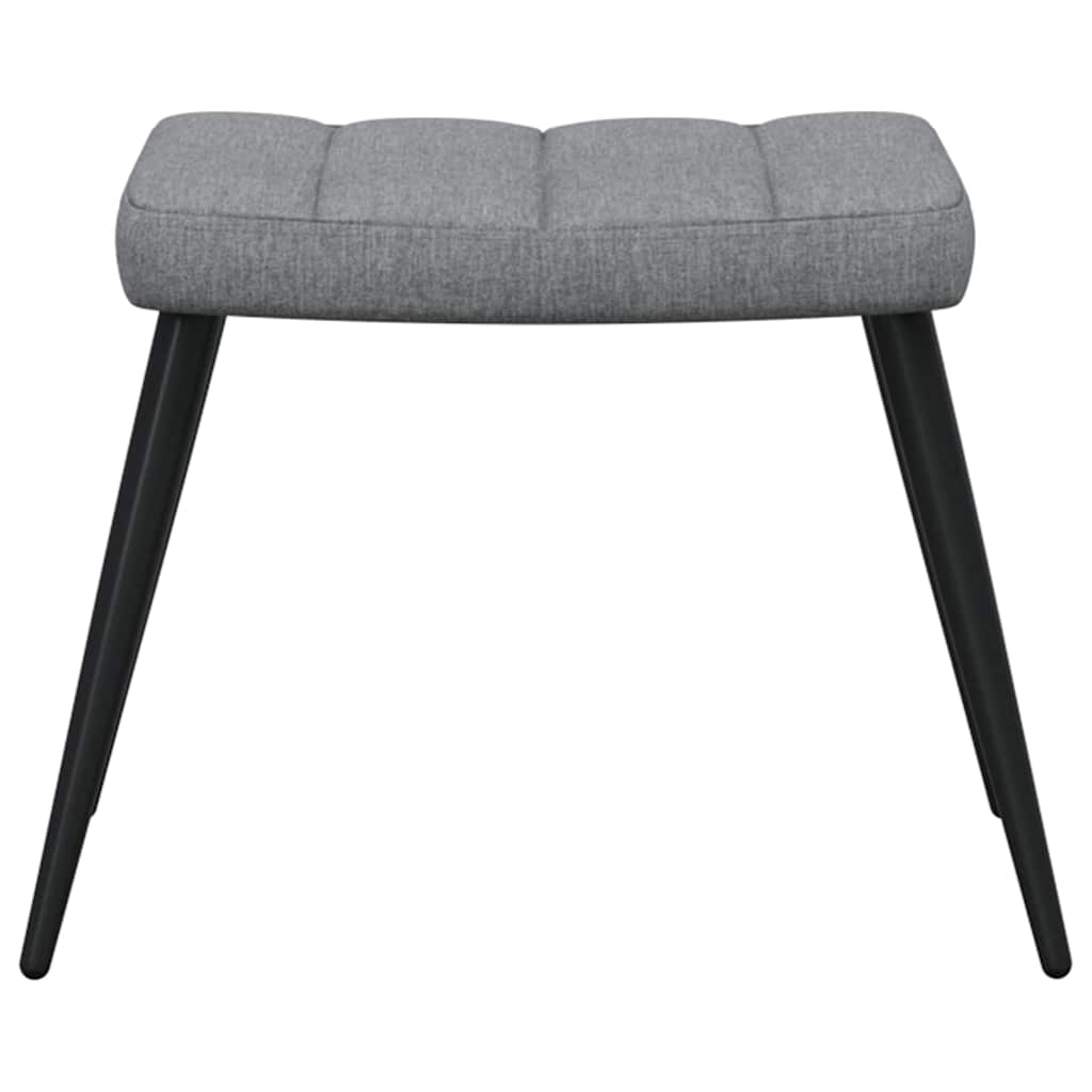 Chaise de relaxation avec tabouret Gris clair Tissu - XIOS