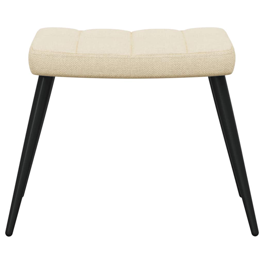 Chaise de relaxation avec tabouret Crème Tissu - XIOS
