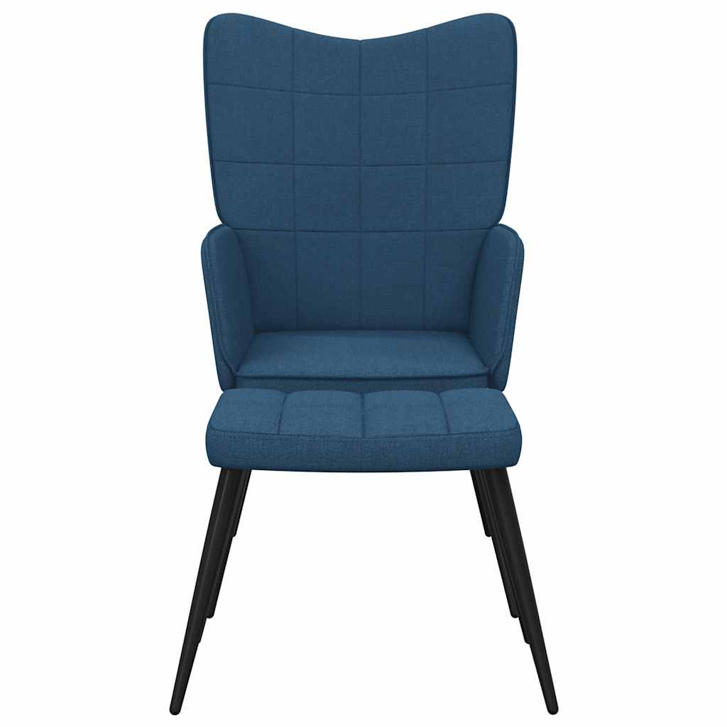 Chaise de relaxation avec tabouret Bleu Tissu - XIOS