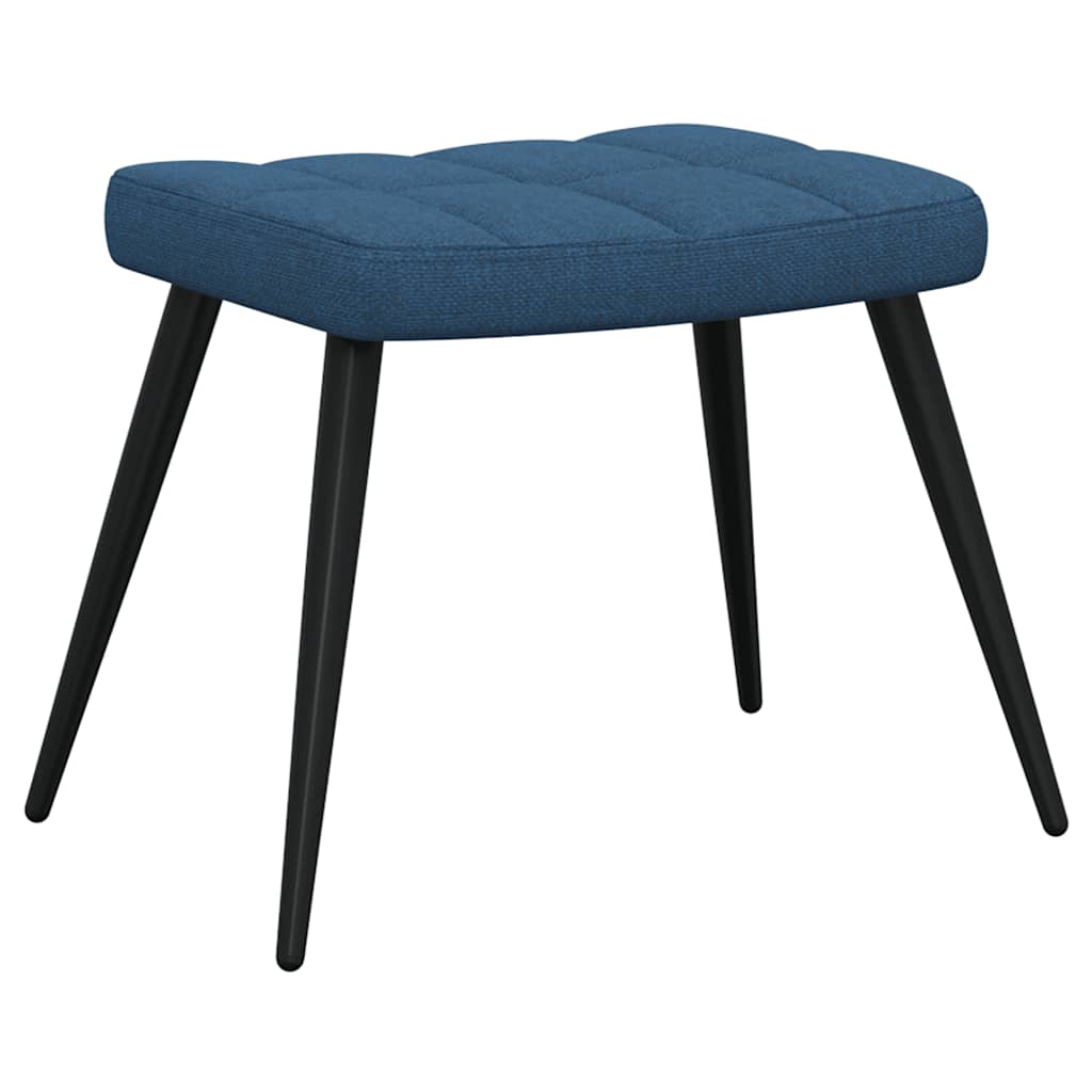 Chaise de relaxation avec tabouret Bleu Tissu - XIOS