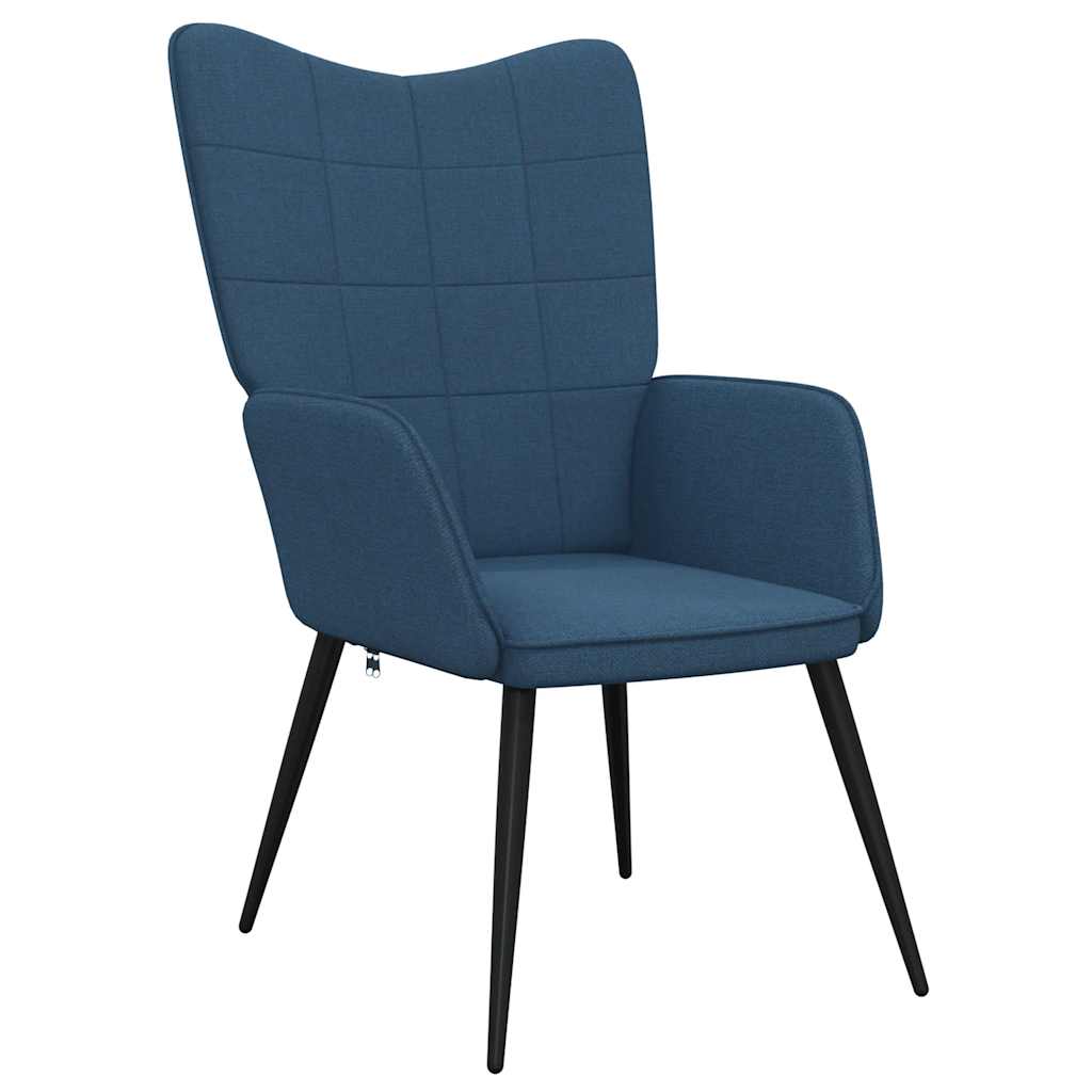 Chaise de relaxation avec tabouret Bleu Tissu - XIOS