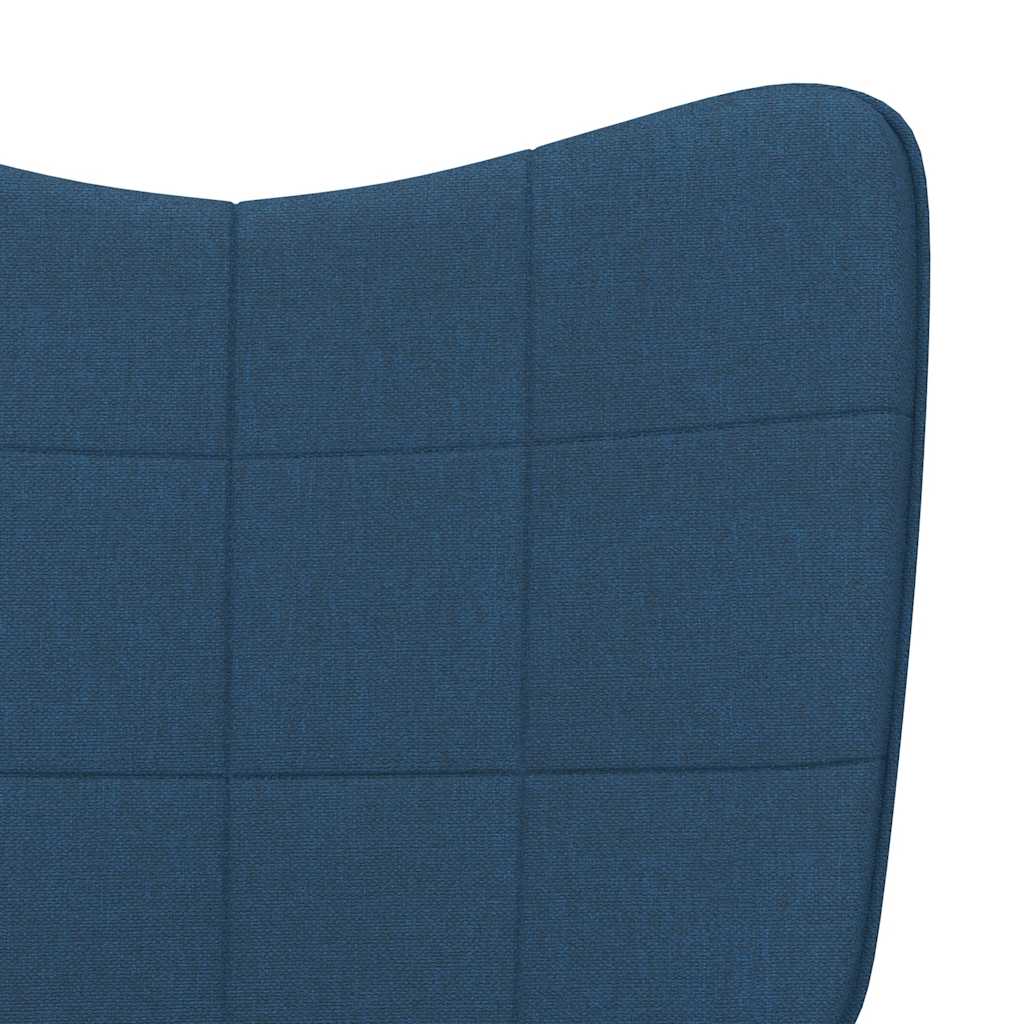 Chaise de relaxation avec tabouret Bleu Tissu - XIOS