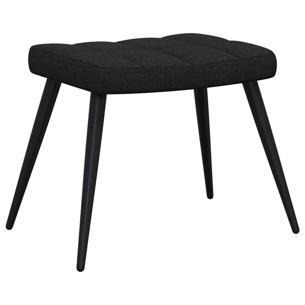 Chaise de relaxation avec tabouret Noir Tissu - XIOS