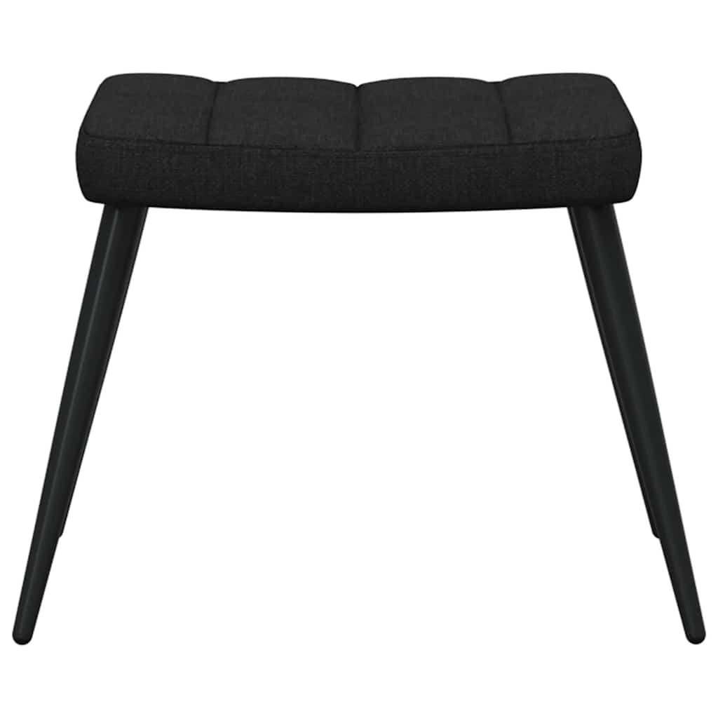 Chaise de relaxation avec tabouret Noir Tissu - XIOS