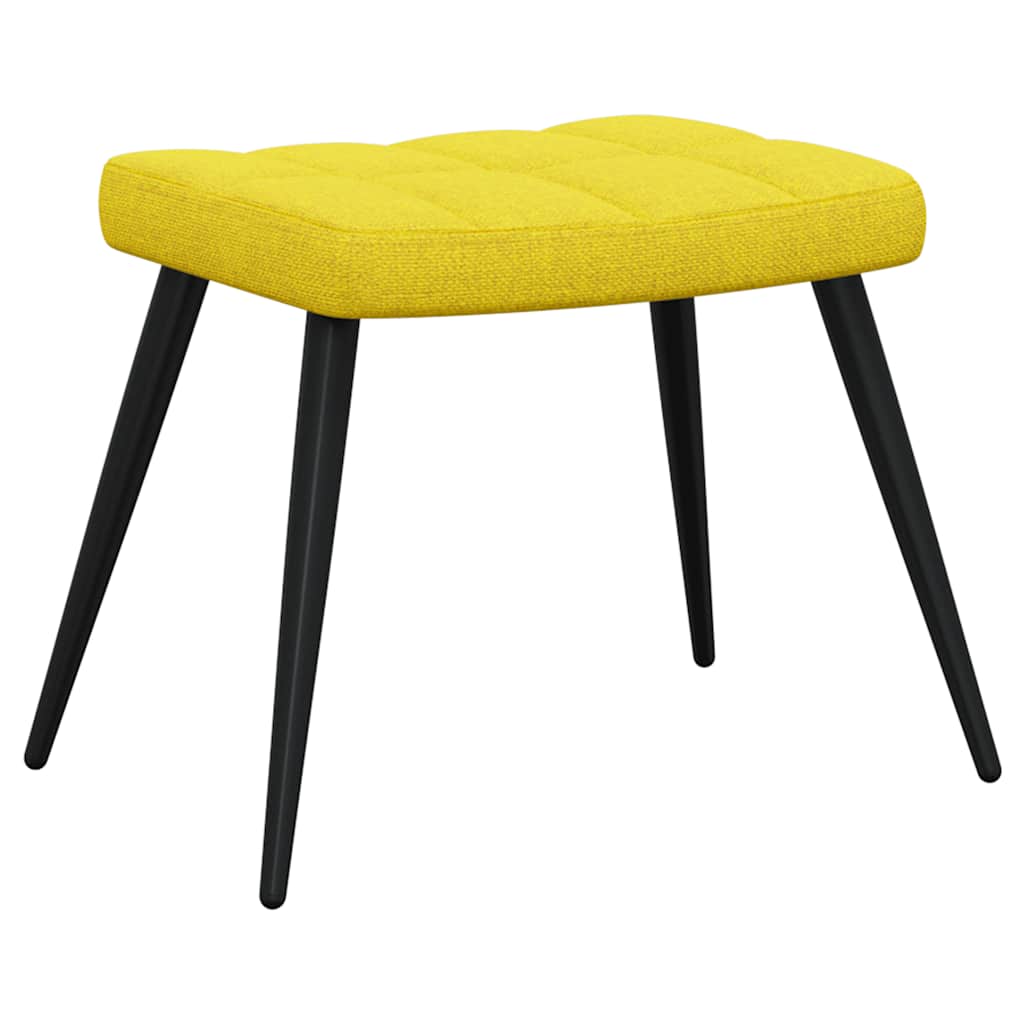 Chaise de relaxation avec tabouret Jaune moutarde Tissu - XIOS