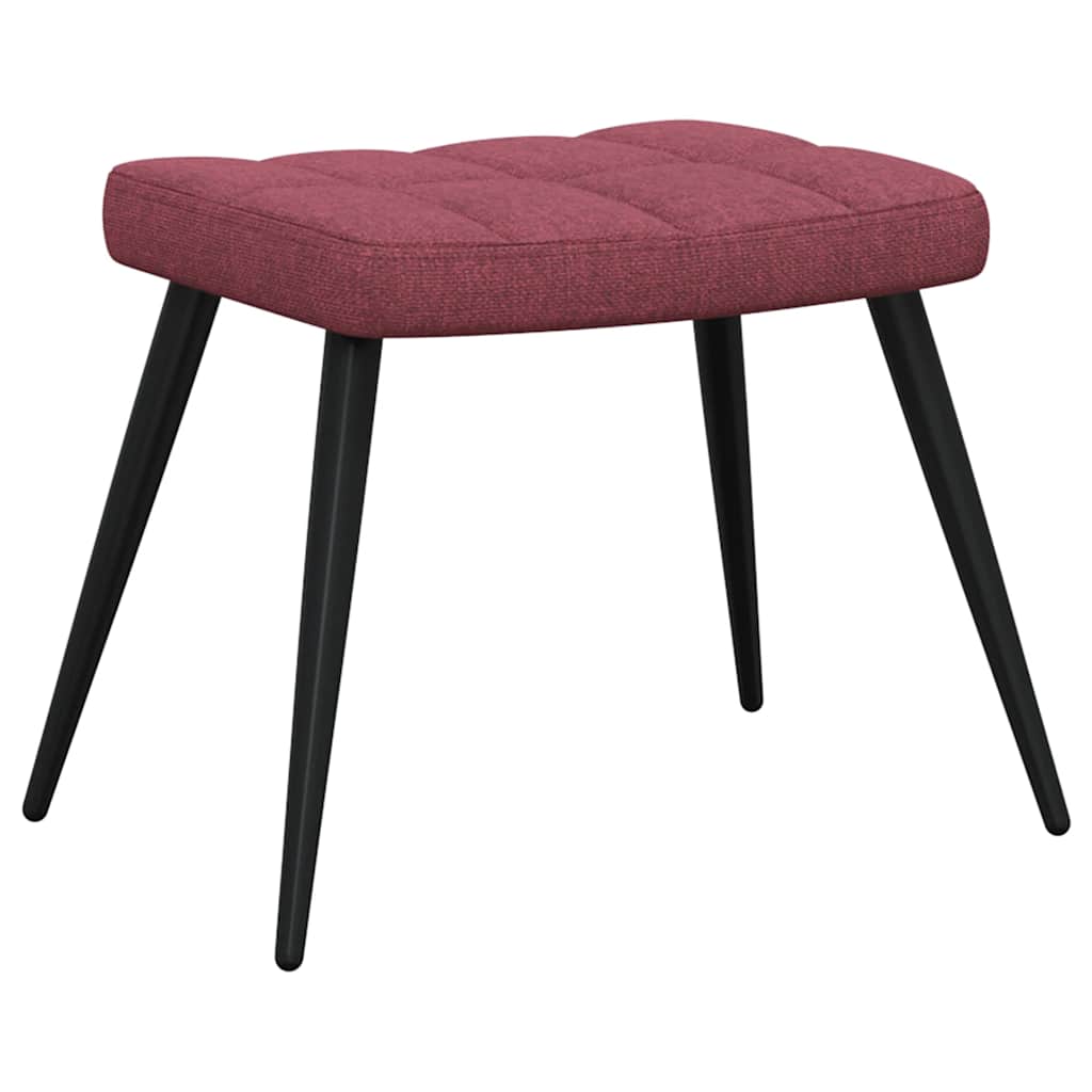 Chaise de relaxation avec tabouret Rouge bordeaux Tissu - XIOS