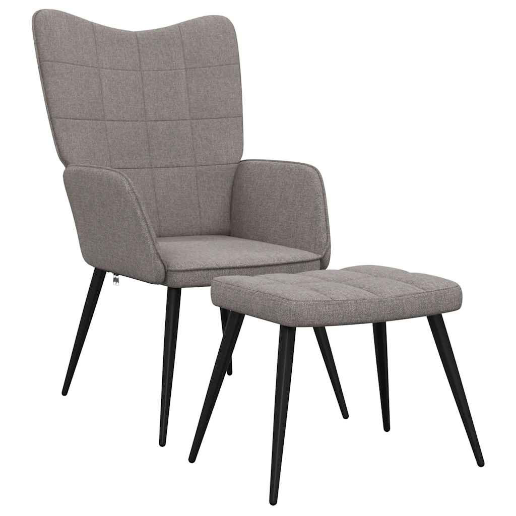 Chaise de relaxation avec tabouret Taupe Tissu - XIOS