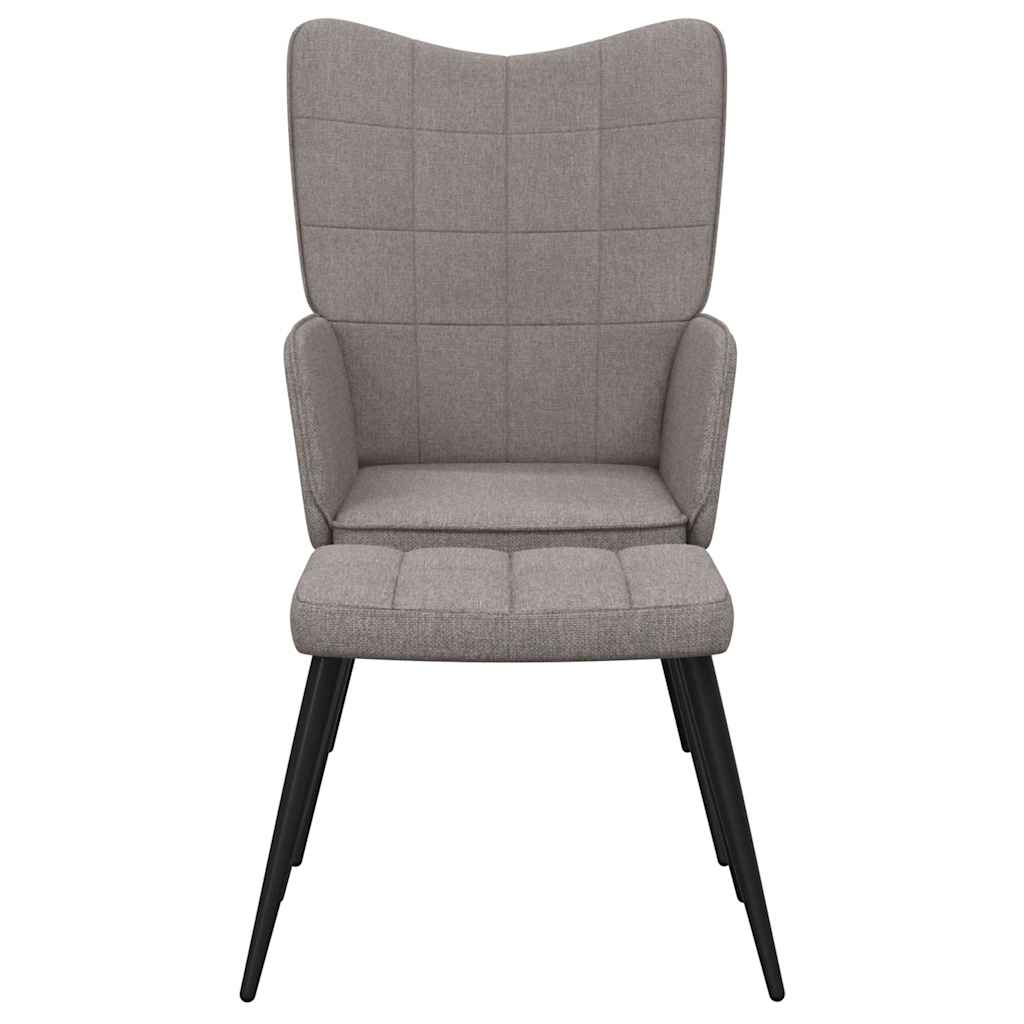 Chaise de relaxation avec tabouret Taupe Tissu - XIOS