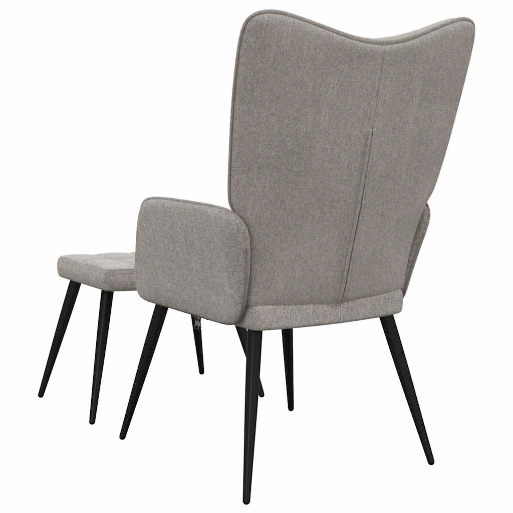 Chaise de relaxation avec tabouret Taupe Tissu - XIOS