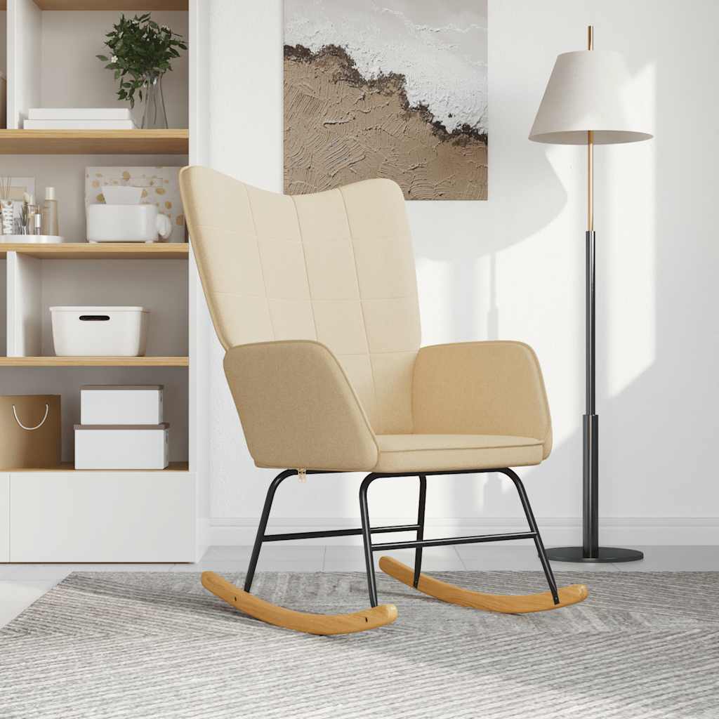 Chaise à bascule Crème Tissu - XIOS