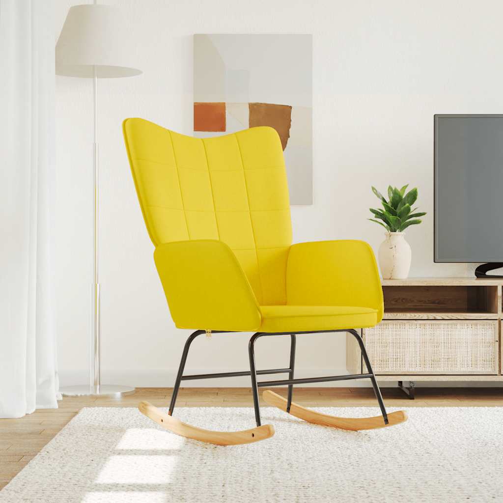 Chaise à bascule Jaune moutarde Tissu - XIOS