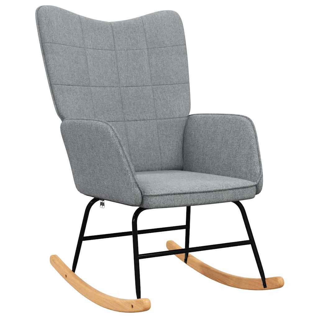 Chaise à bascule avec tabouret Gris clair Tissu - XIOS