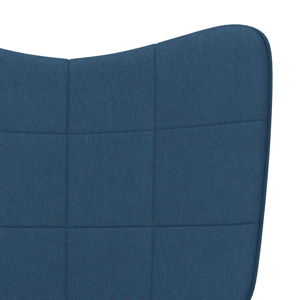 Chaise à bascule avec tabouret Bleu Tissu - XIOS