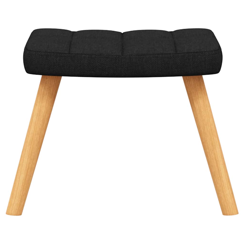 Chaise à bascule avec tabouret Noir Tissu - XIOS