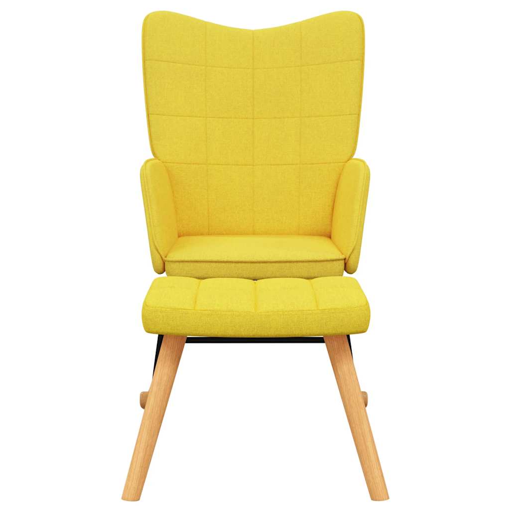 Chaise à bascule avec tabouret Jaune moutarde Tissu - XIOS