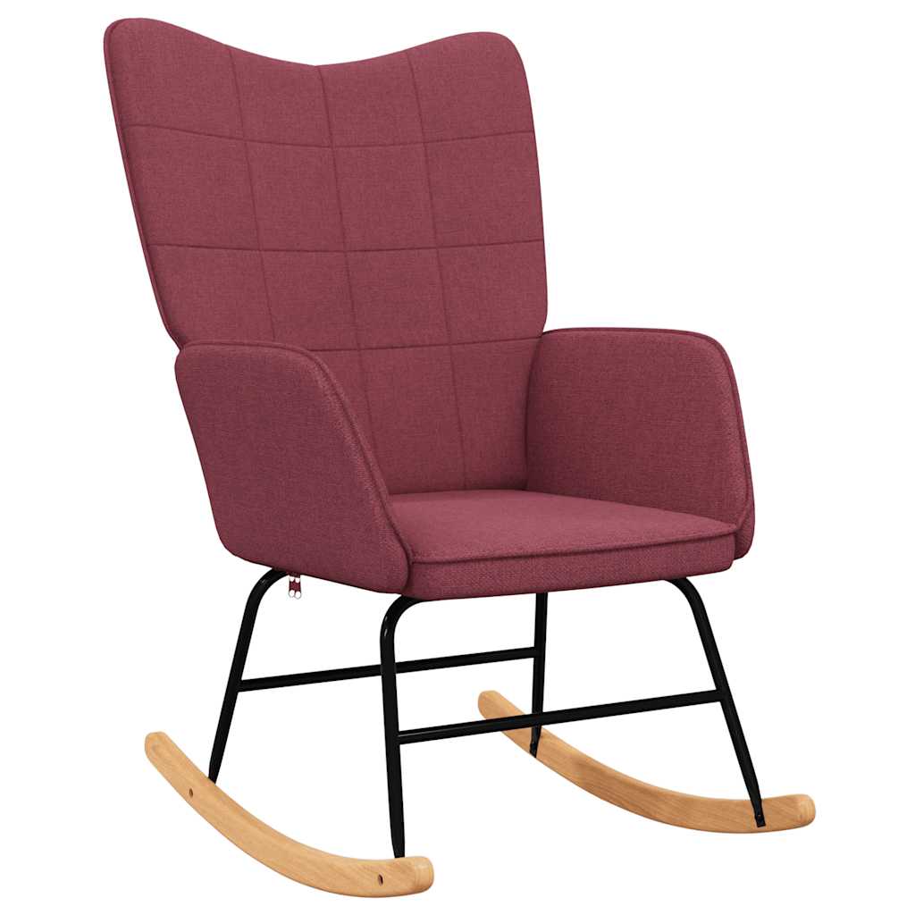 Chaise à bascule avec tabouret Rouge bordeaux Tissu - XIOS