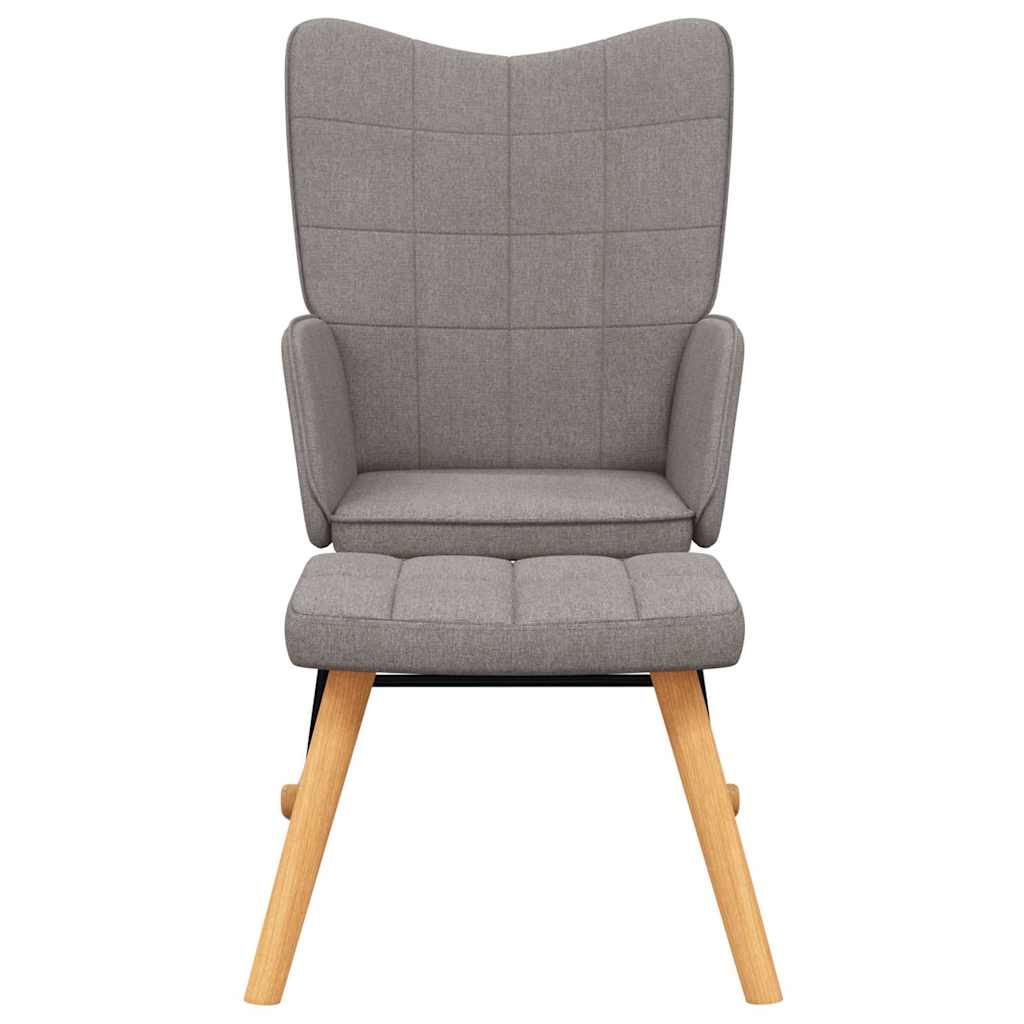 Chaise à bascule avec tabouret Taupe Tissu - XIOS