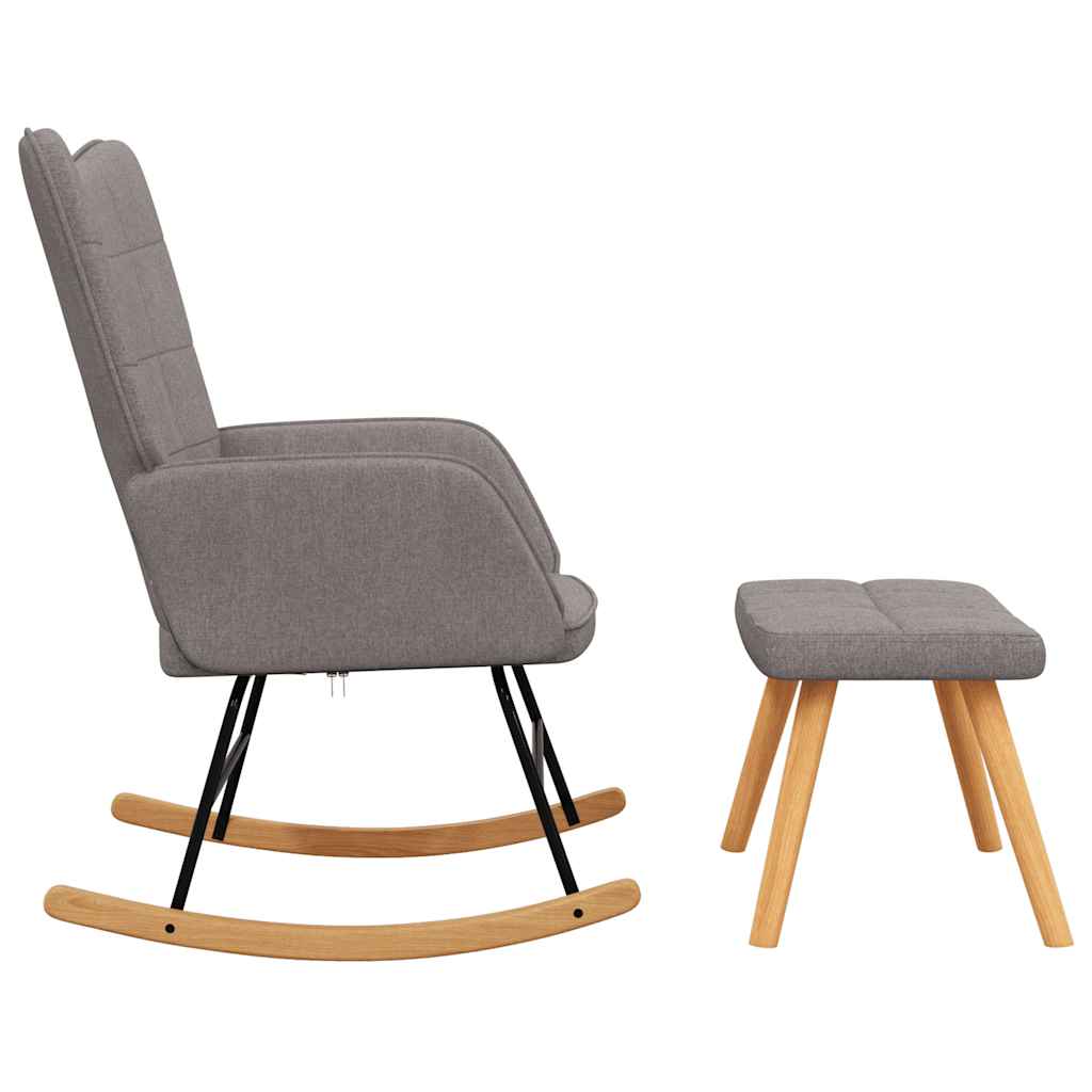 Chaise à bascule avec tabouret Taupe Tissu - XIOS