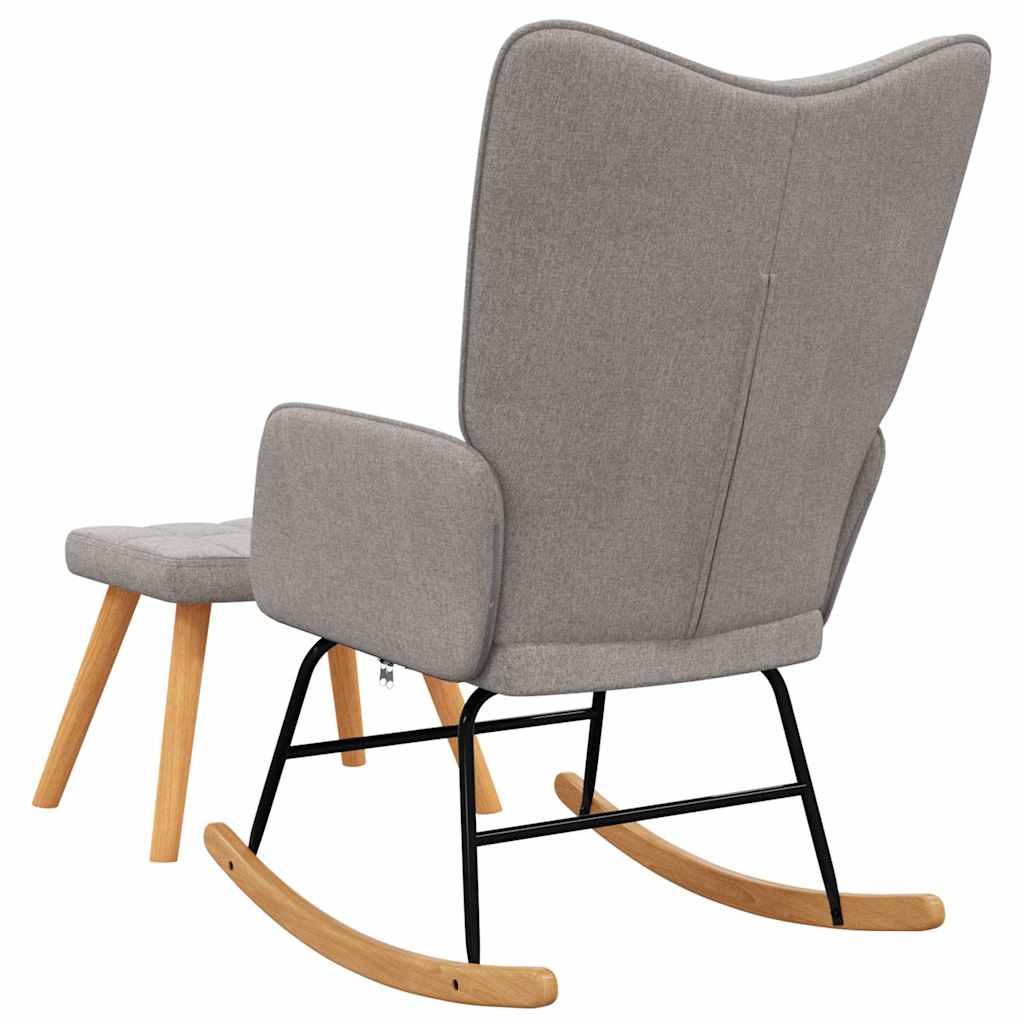 Chaise à bascule avec tabouret Taupe Tissu - XIOS