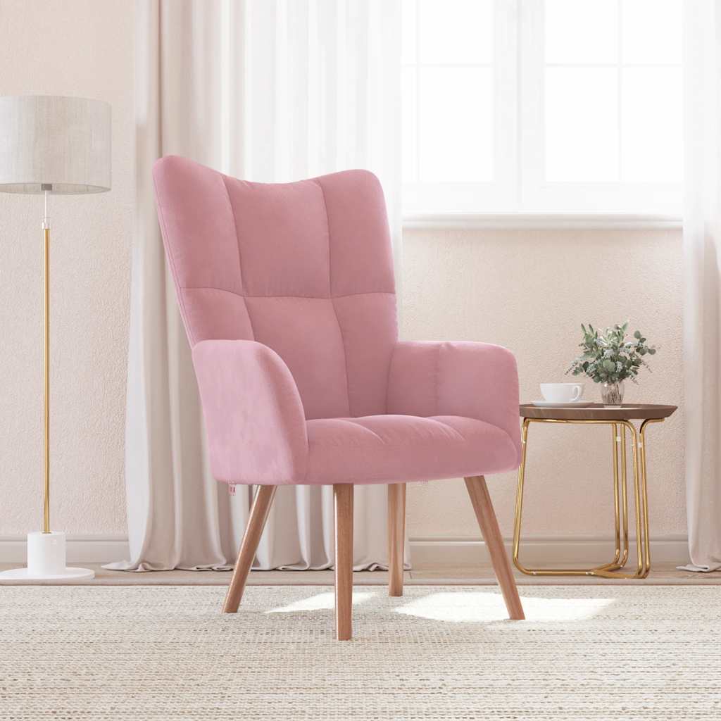 Chaise de relaxation Rose Velours - XIOS