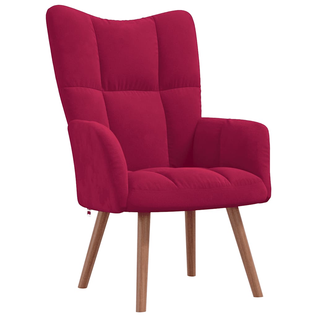 Chaise de relaxation Rouge bordeaux Velours - XIOS