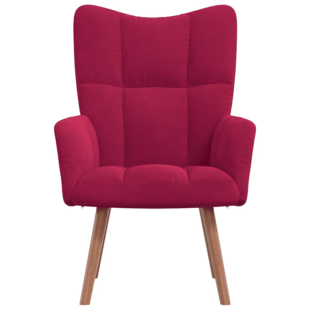 Chaise de relaxation Rouge bordeaux Velours - XIOS