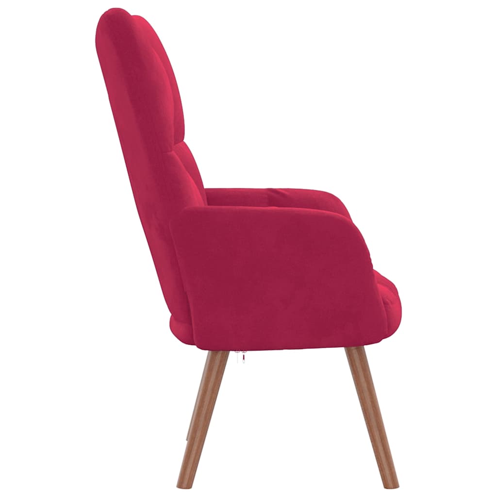 Chaise de relaxation Rouge bordeaux Velours - XIOS