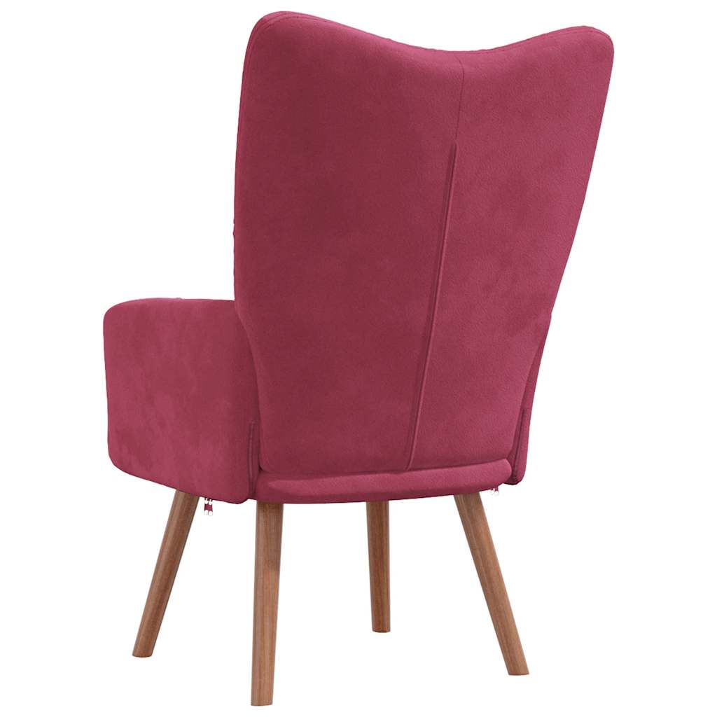 Chaise de relaxation Rouge bordeaux Velours - XIOS