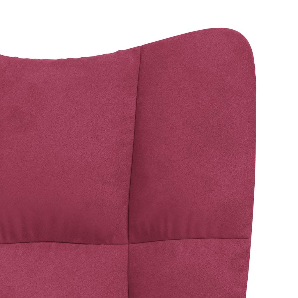 Chaise de relaxation Rouge bordeaux Velours - XIOS