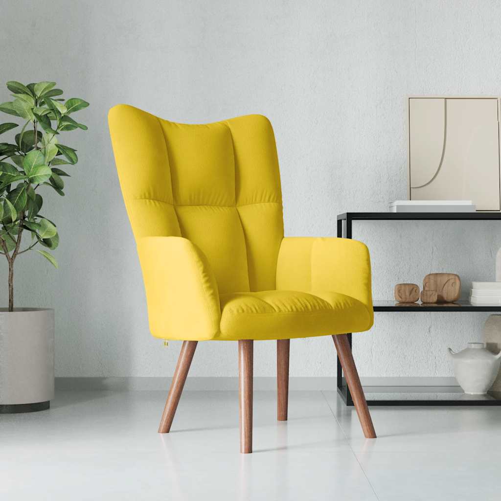 Chaise de relaxation Jaune moutarde Velours - XIOS