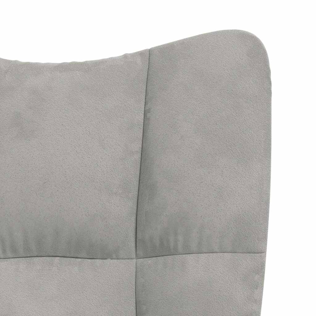Chaise de relaxation avec repose-pied Gris clair Velours - XIOS