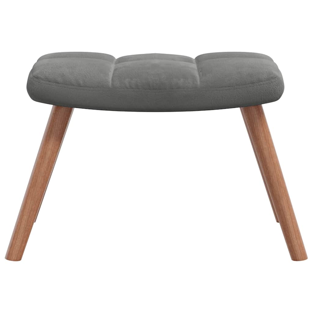 Chaise de relaxation avec repose-pied Gris foncé Velours - XIOS