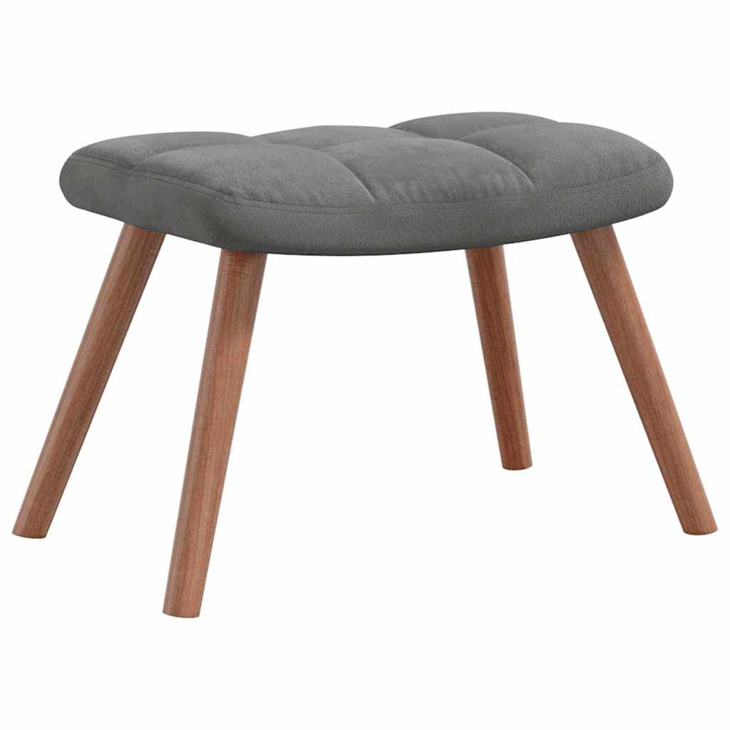 Chaise de relaxation avec repose-pied Gris foncé Velours - XIOS