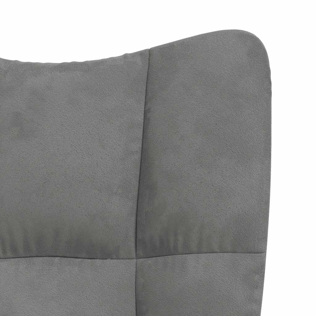 Chaise de relaxation avec repose-pied Gris foncé Velours - XIOS