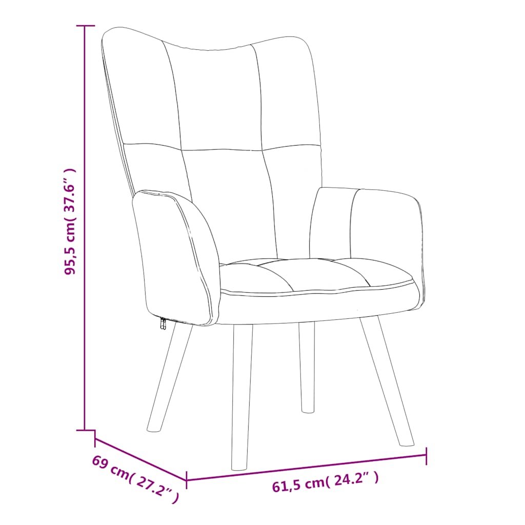 Chaise de relaxation avec repose-pied Gris foncé Velours - XIOS