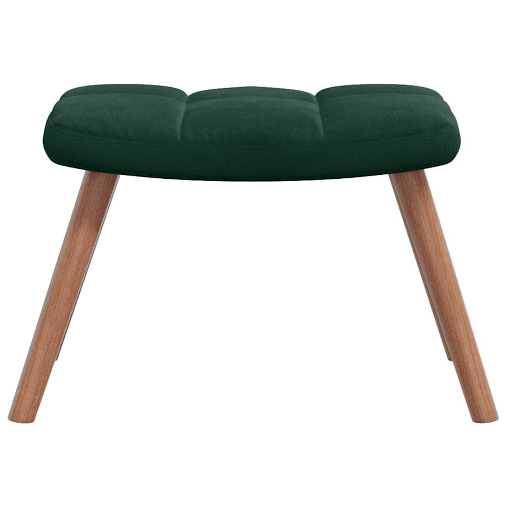 Chaise de relaxation avec repose-pied Vert foncé Velours - XIOS