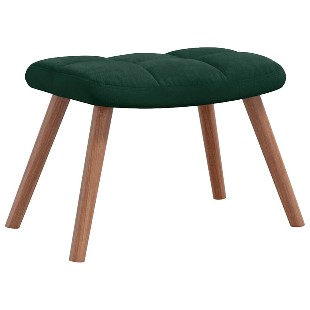 Chaise de relaxation avec repose-pied Vert foncé Velours - XIOS