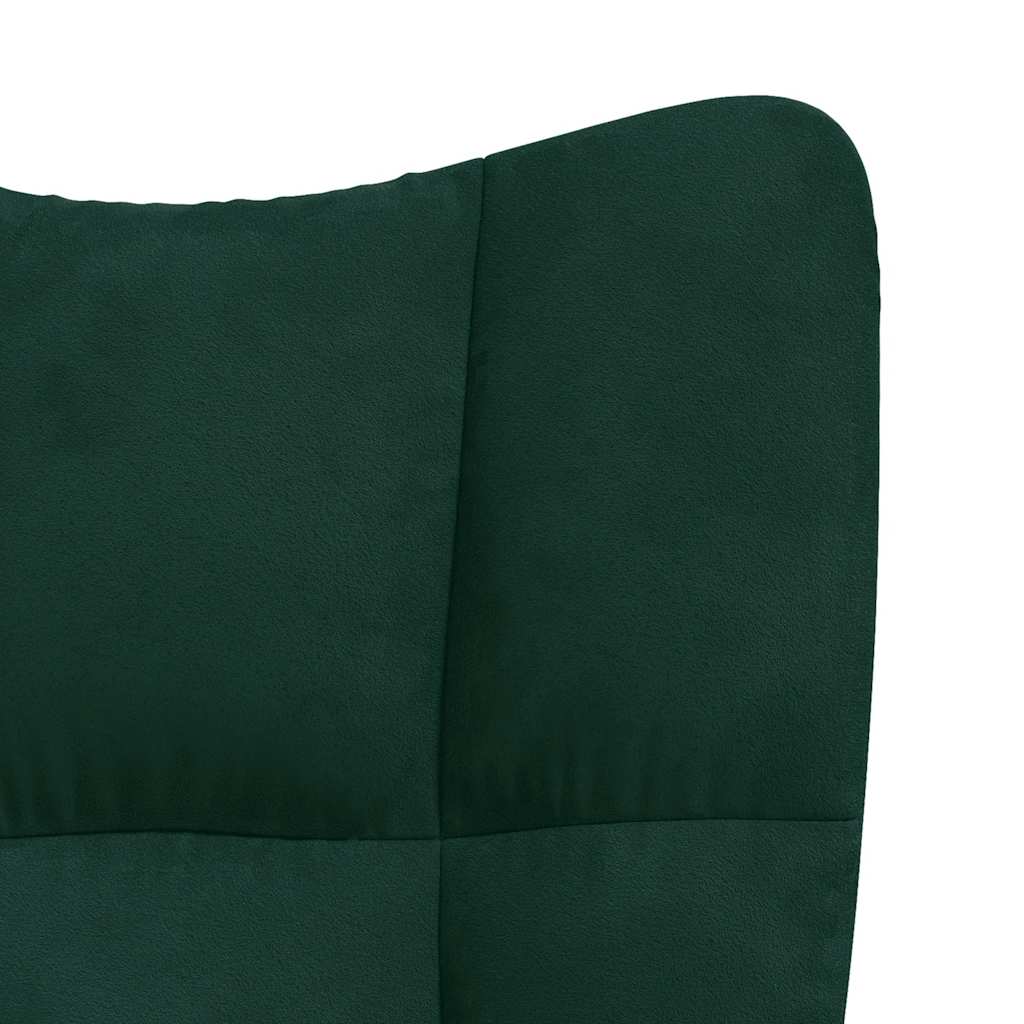Chaise de relaxation avec repose-pied Vert foncé Velours - XIOS