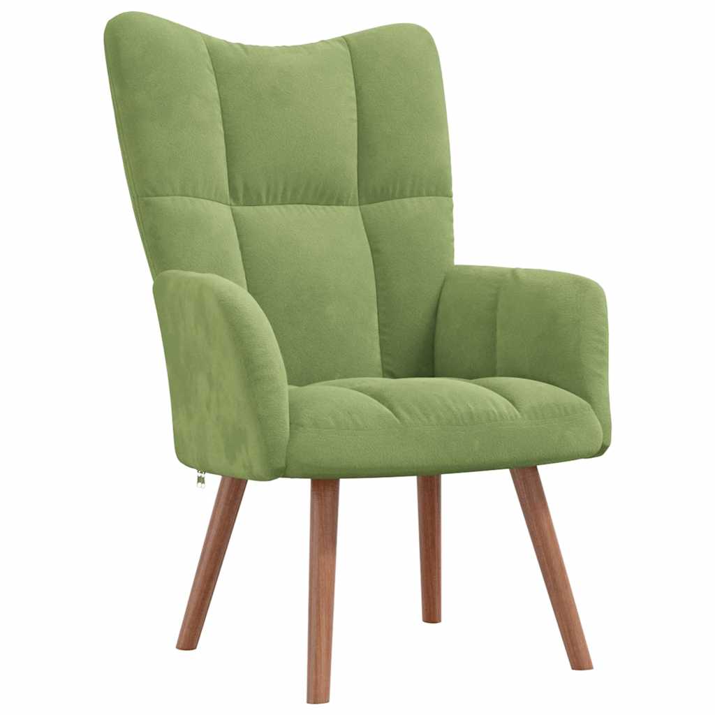 Chaise de relaxation avec repose-pied Vert clair Velours - XIOS